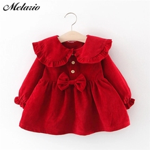 Melario-vestido de manga larga para niña pequeña...