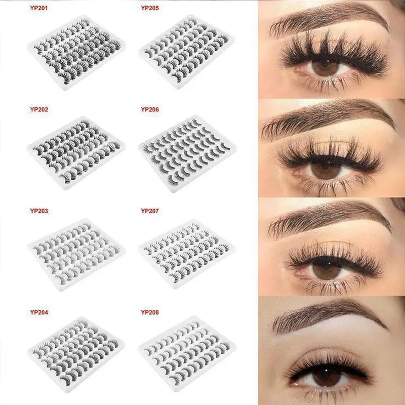 

20 Pairs 3D Mink False Eyelashes Reusable Handmade Cruelty False Lashes Thick Extension Long Eyelashes Makeup Tool
