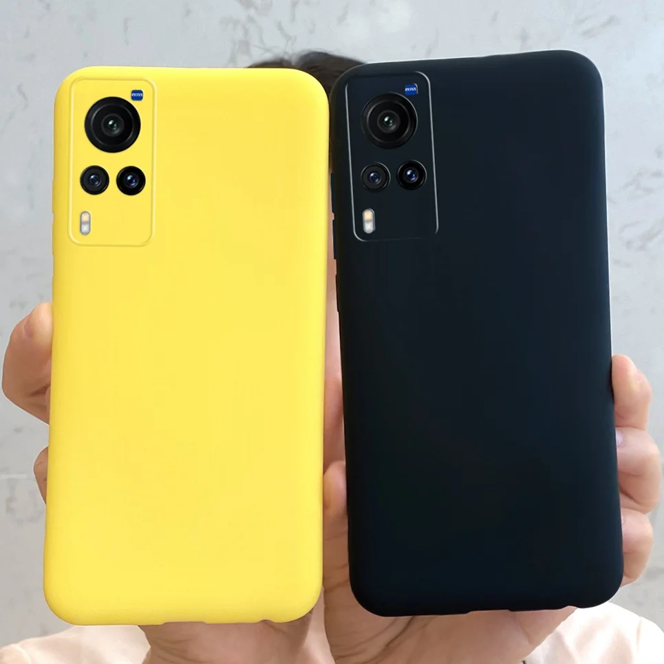 Противоударный чехол для vivo X60 Pro s жидкий силиконовый бампер карамельных цветов