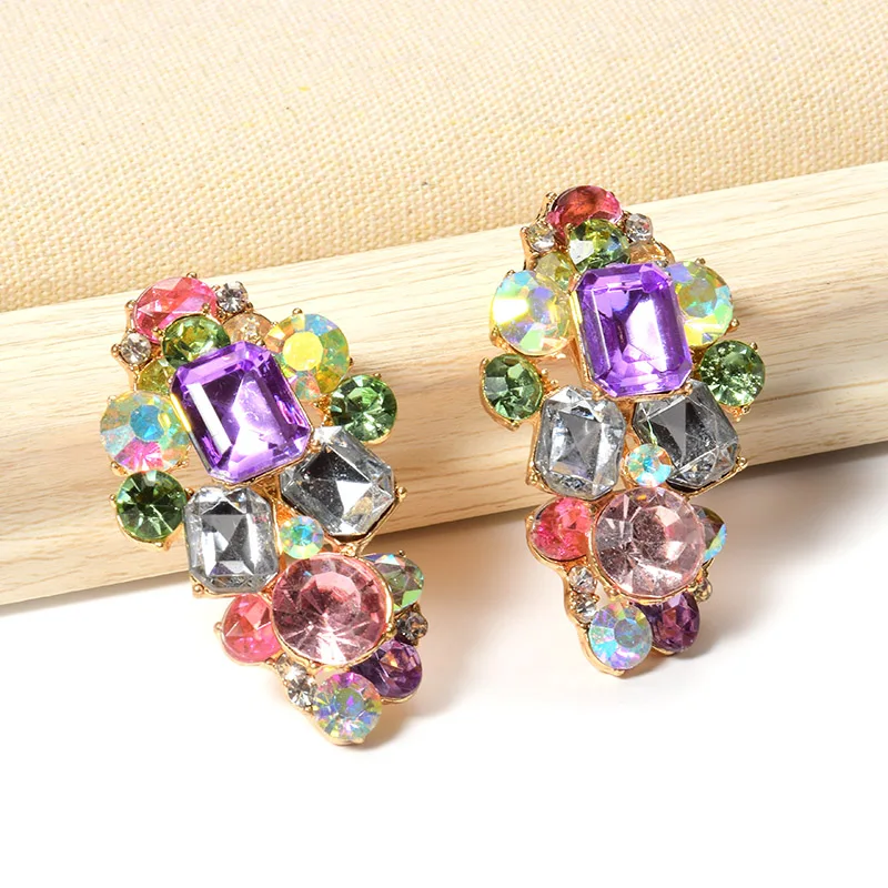 Женские серьги ZA аксессуары с кристаллами набор ювелирных