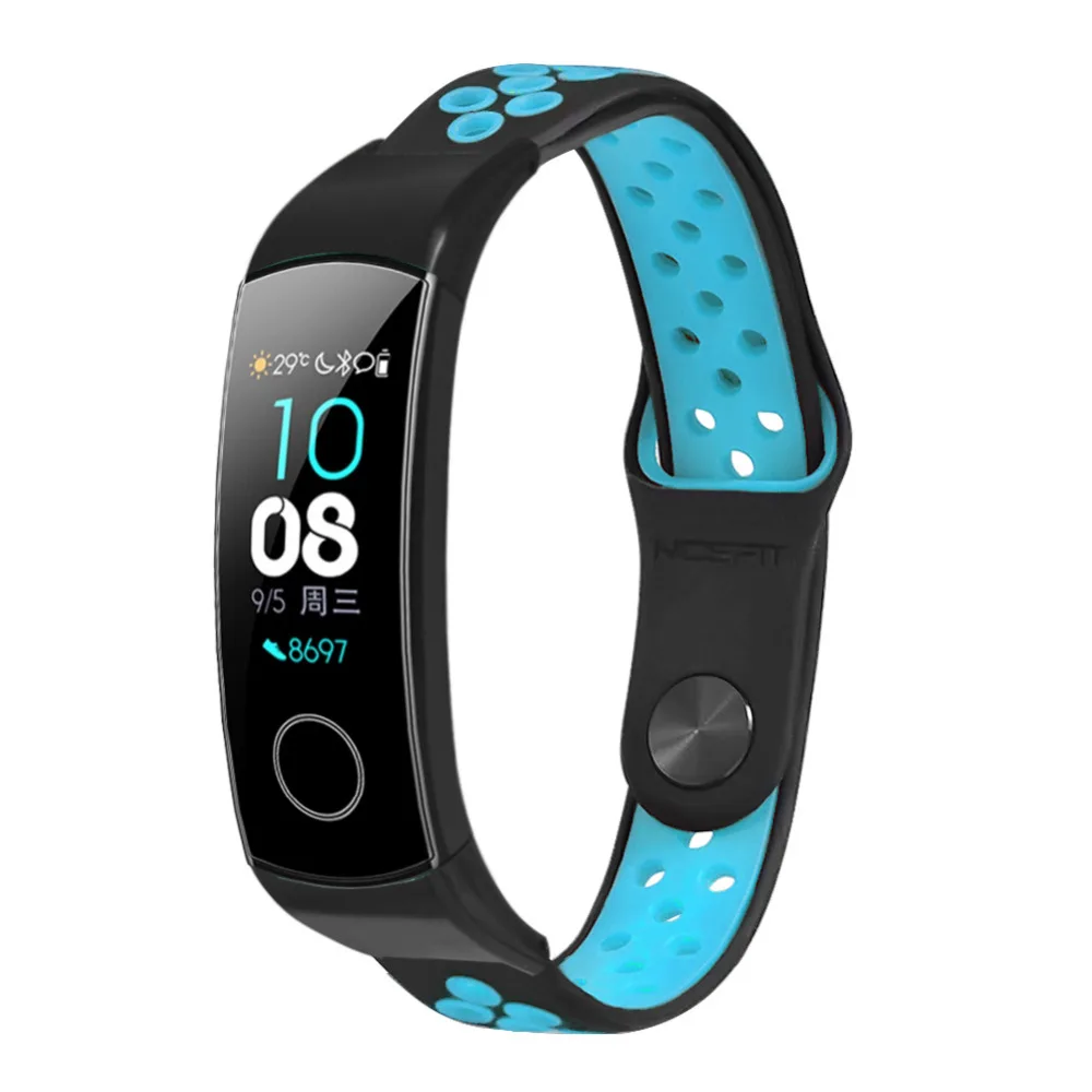 HANGRUI силиконовый двойной цветной ремешок для huawei Honor Band 5 4 ремешок резиновый браслет для Honor Band 5 браслет аксессуары