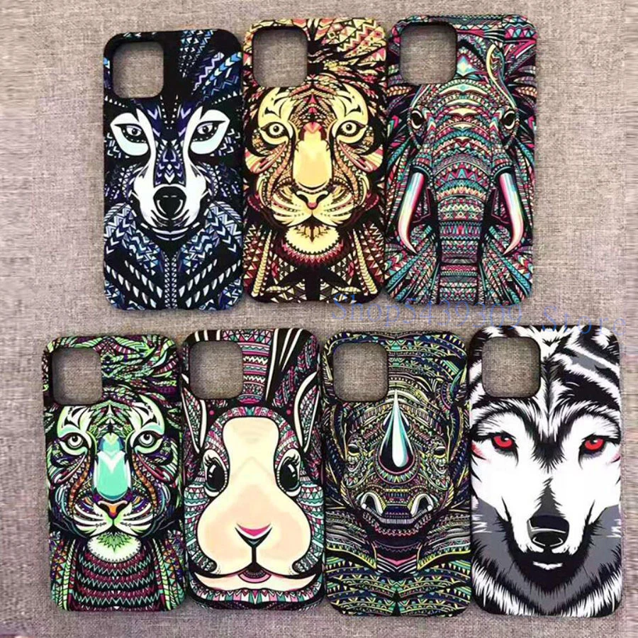 Fashion Lion Wolf Tiger Dark Luminous TPU Case For iPhone 6 6s 7 8 Plus 11 12 Pro X XS MAX XR Glow The Night Soft Phone Cover