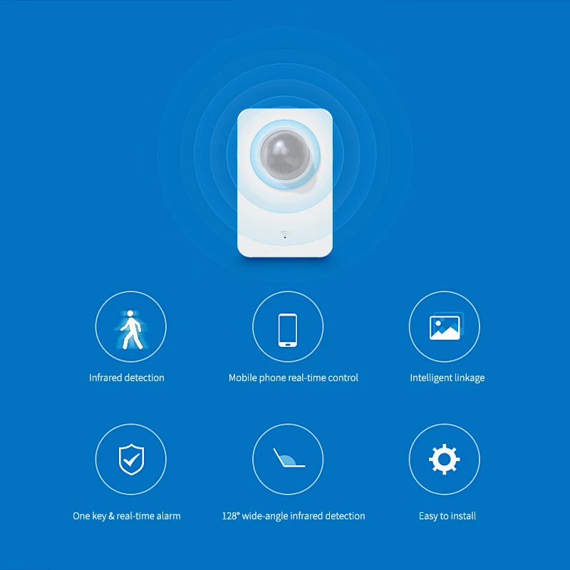 

Tuya WiFi PIR Motion Sensor Smart Home Infrared Passive Detector Security Burglar Alarm Sensor Remote Smart Life Infrared Alarm