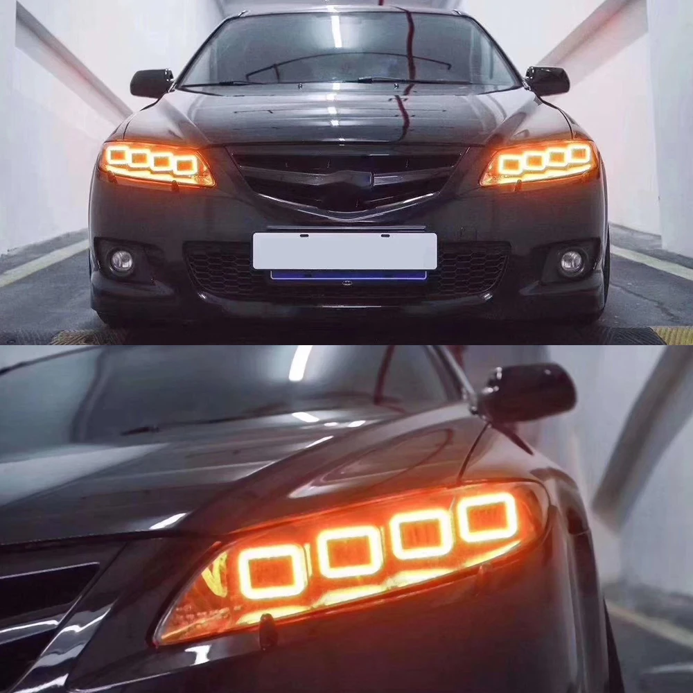 Стайлинга автомобилей фара для Mazda 6 фары 2004-2012 Mazda6 все светодиодный задний фонарь
