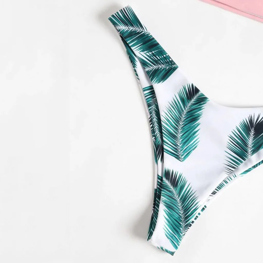Sexy Women Bikini Set Off Shoulder Print Padded Swimwear High Waist Mujer Bathing Swimsuit Beachwear Swim Wear #30 |