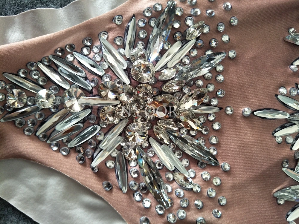 Модный комбинезон Стразы прозрачный сетчатый с кристаллами женские Комбинезоны