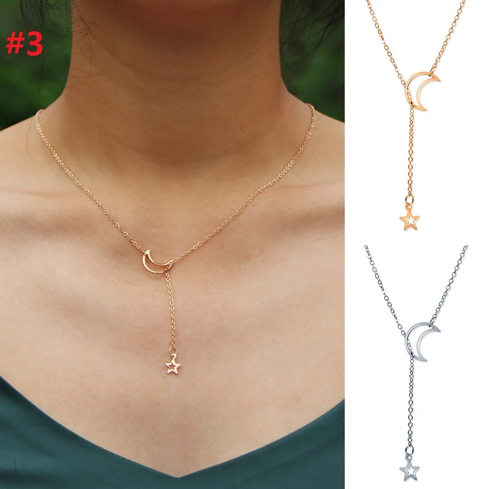 Простые Модные женские ожерелья с подвеской металлические длинные цепочки чокер