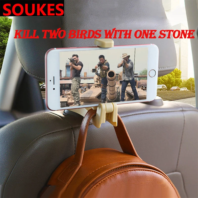 1 шт. Автомобильный держатель для телефона на спинку сиденья крючок вешалка зажим