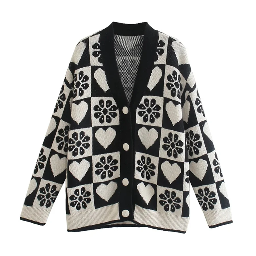 

Модные Винтажные Женские Жаккардовые зимние кардиганы Maxdutti в стиле блогера