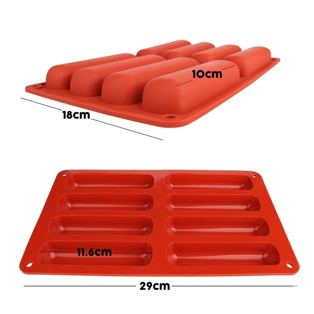 

Silicone Classic Collection Shapes Non Stick 8 Forms Eclair Cake Baking Mold