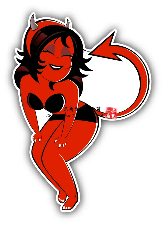 

Girl Devil Costume Funny Cartoon Car Bumper Sticker Decal for Pickup truck Ford Chevrolet Cadillac Honda Toyota
