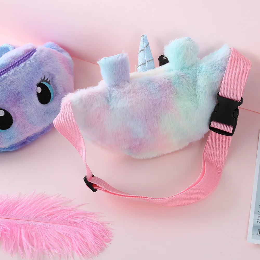 Children's Wallet 2020 New Fashion Unicorn Fanny Pack Plush Toys Little Girl Chest Bags Cute Belt Bag Phone Pocket Coin Purse