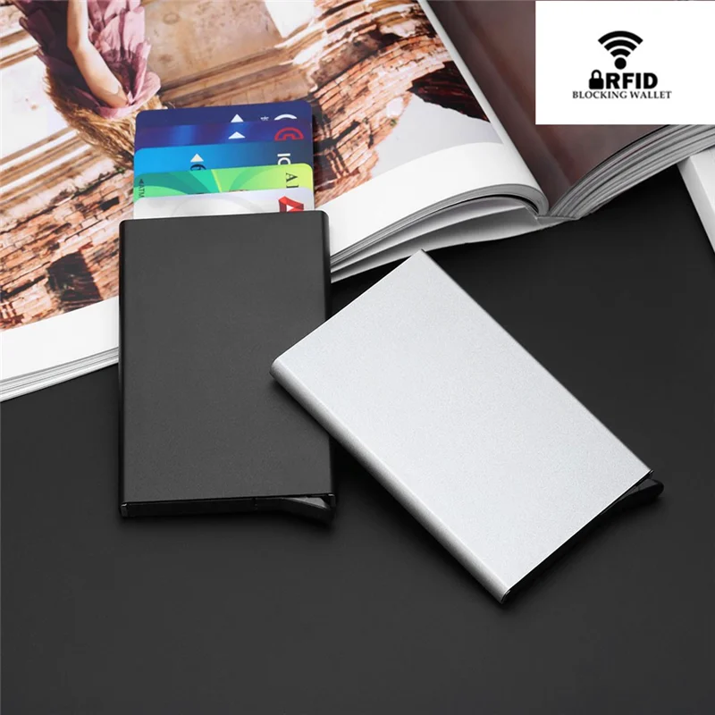 Умный кошелек RFID с защитой от кражи металлический держатель для карт мужчин и