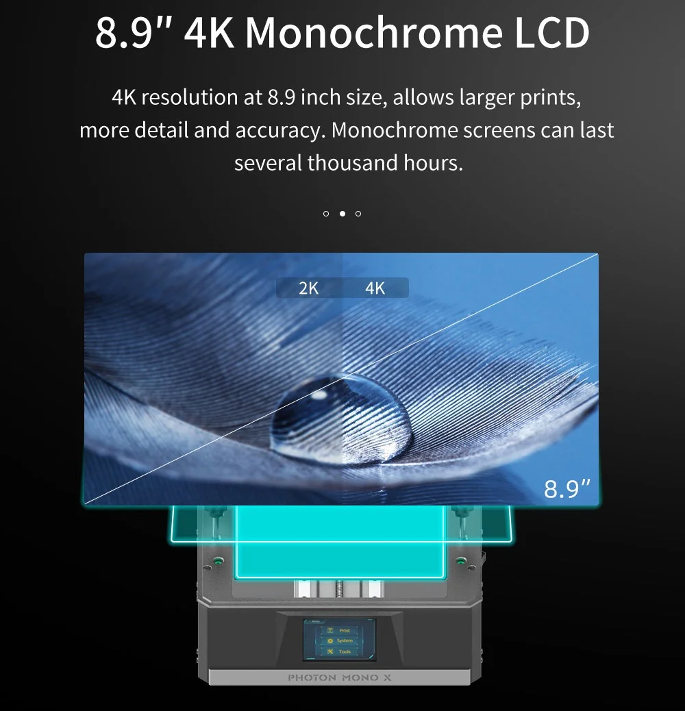 ANYCUBIC Photon Mono X УФ-принтер для смолы 8 9 дюймов 4K Монохромный ЖК-дисплей 8x анти-aliasing