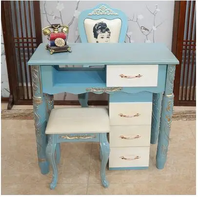 

Retro nail table online celebrity simple paint nail table and chair set for single person, double person and three person