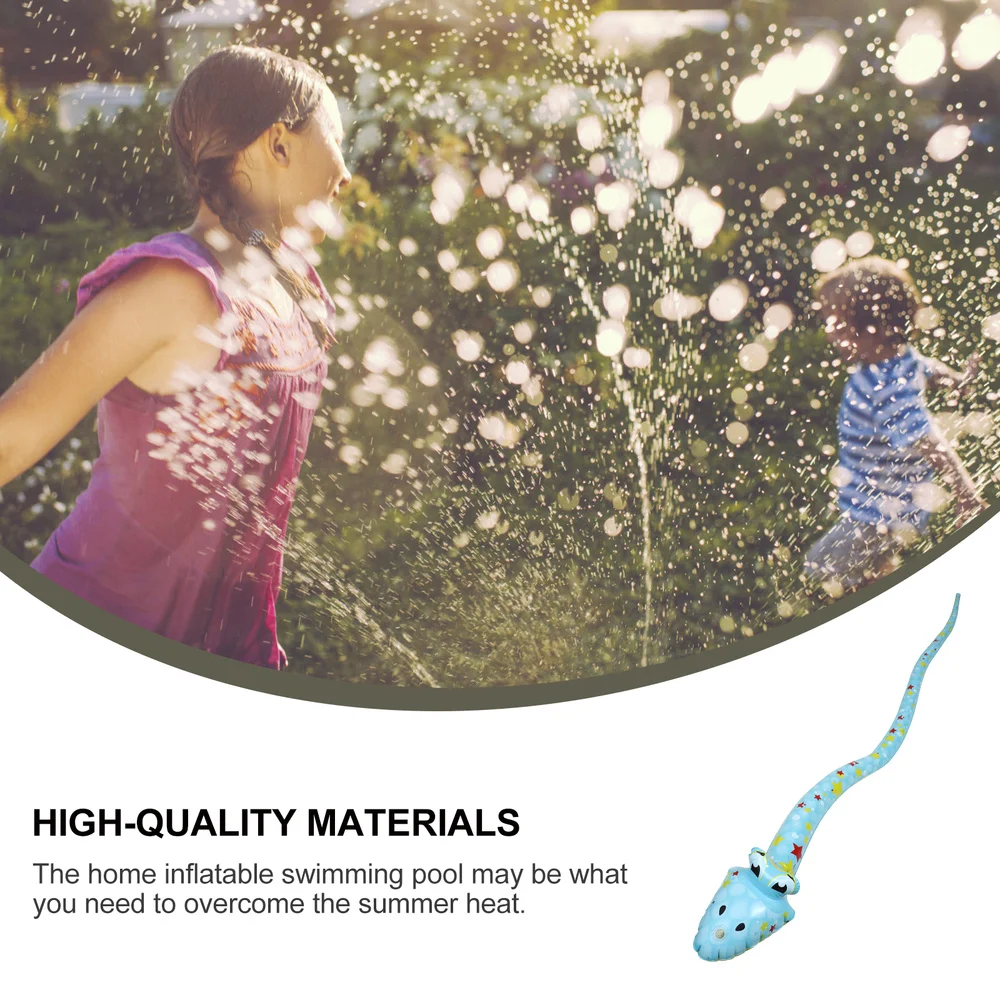 

1pc Outdoor Lawn Yard Garden Plaything Inflatable Water Sprayer Snake (Sky-blue)