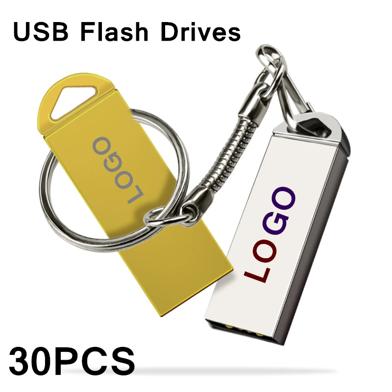 Металлический USB флеш накопитель 64 ГБ 32 16 8 4 Гб 2 30 шт.|USB флэш-накопители| |