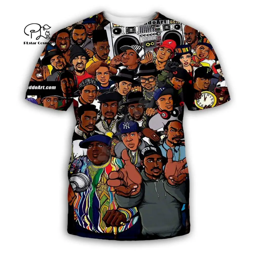

PLstar Cosmos 90's Rapper Tupac XXXTentacion Eminem HipHop 3Dprint Harajuku Summer Casual Streetwear Tee T-shirt Short Sleeve A1