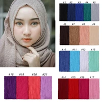 women pleat crinkle voile muslim hijab scarf breathable plain islam jersey hijabs large size lady turban headscarf head wrap