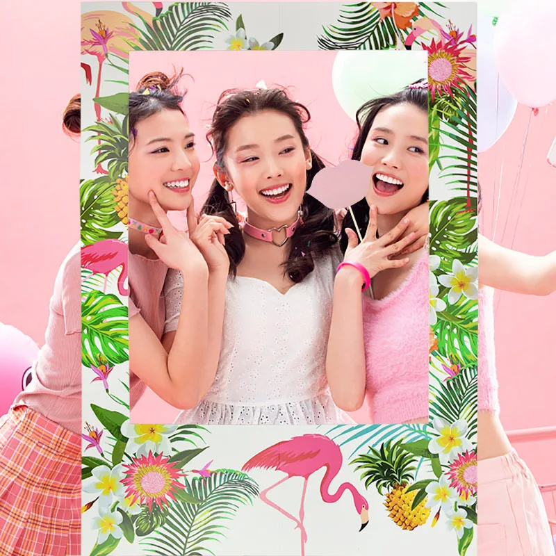 Реквизит для фотобудки с изображением фламинго гавайская вечеривечерние