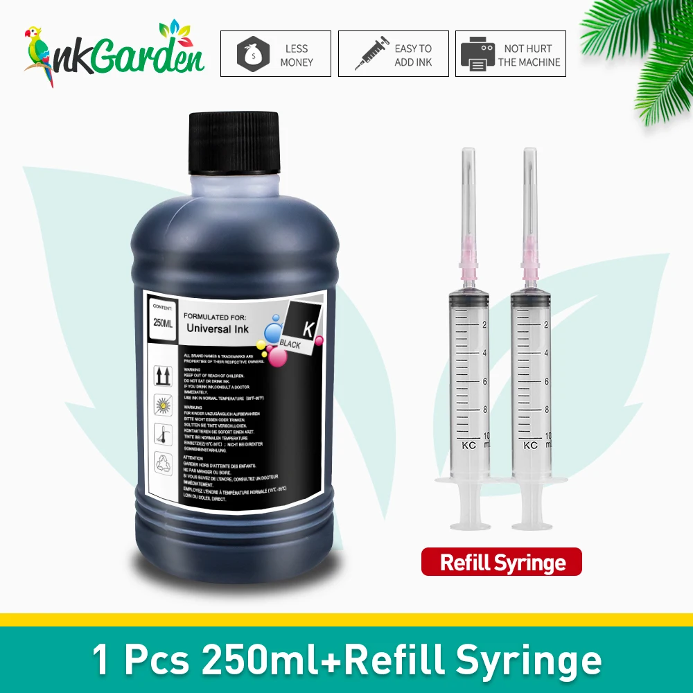 

250ML Dye Ink Refill Kit For HP 302 301 Ink Cartridge CISS For HP 305 OfficeJet Pro 6960 6950 6956 For Epson Printer XP-2100