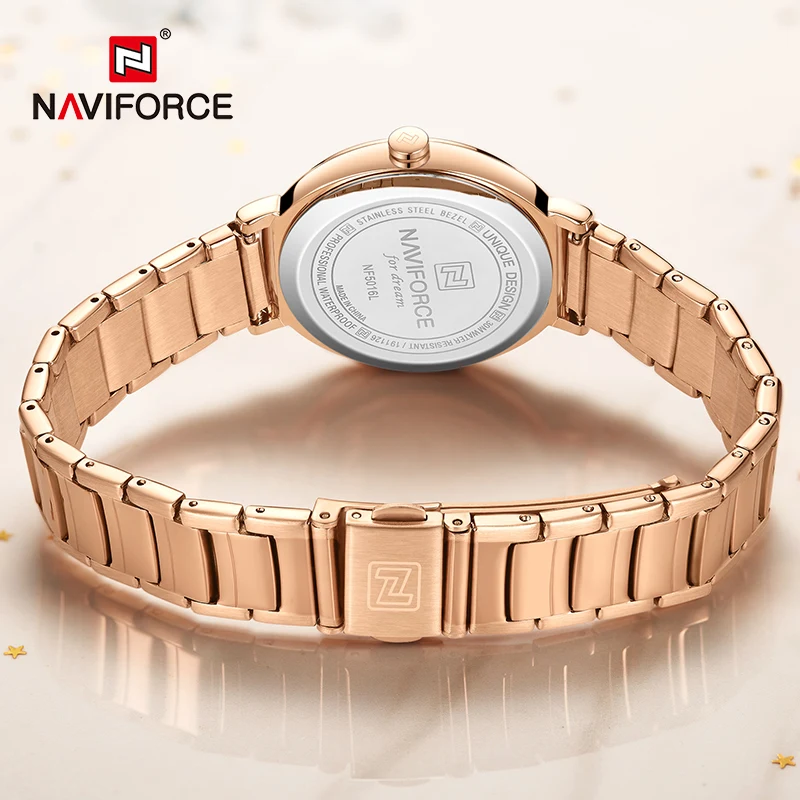 Часы наручные NAVIFORCE женские кварцевые роскошные Брендовые повседневные