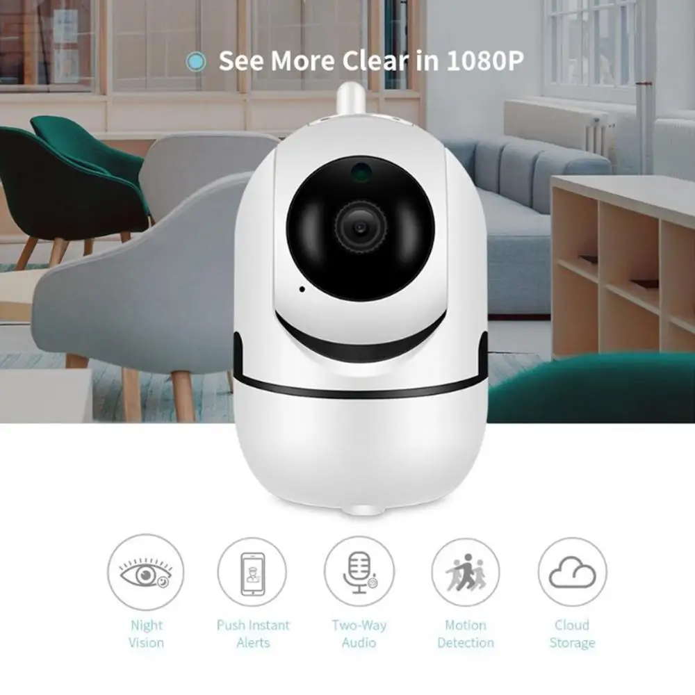 720P Full HD Wireless IP Camera Wifi CCTV Mini Network Video Surveillance Auto Tracking IR Night Vision | Безопасность и защита