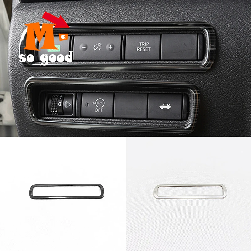 

for Nissan Sentra 2020 Car Headlamps Adjustment Button Switch Control Cover Trim Car Styling Accessories Stainless Steel 1pcs