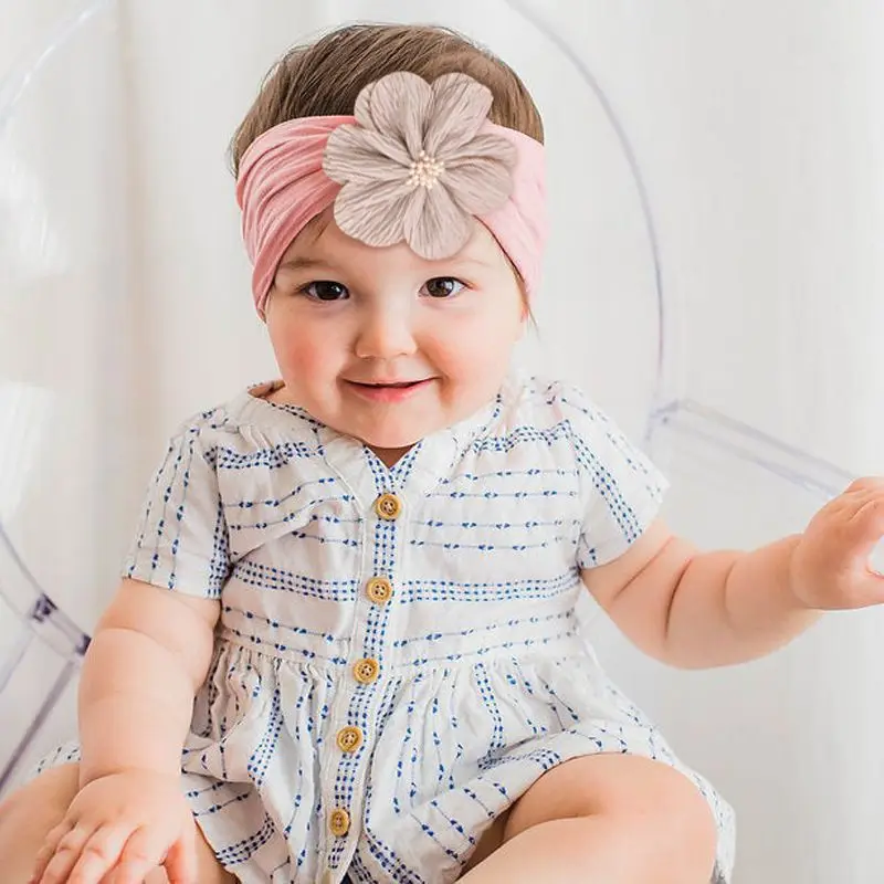 Детская повязка на голову с цветочным бантом головные уборы для девочек
