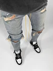 Рваные джинсы мужские облегающие, брюки в стиле хип-хоп с разбитыми дырками, с застежкой-молнией, уличная одежда, весна-лето