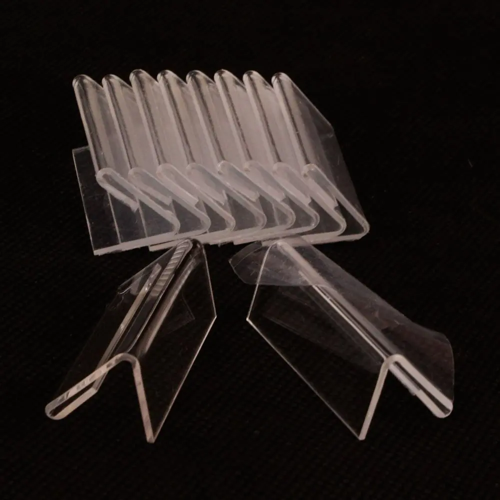 Transparent Display Stand 25pcs Mini Sign Holder Price Card Tag Label Counter Top 20*40mm Hold Acrylic | Дом и сад