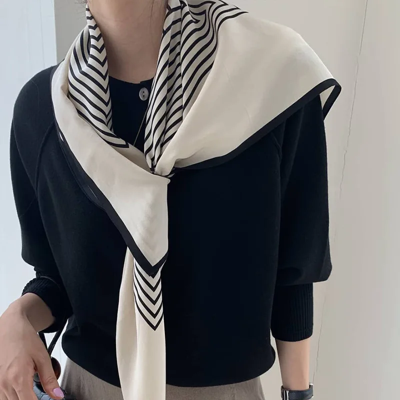 

Popular New Big Scarf Ins Same Shawl 90cm Twill Silk Scarf