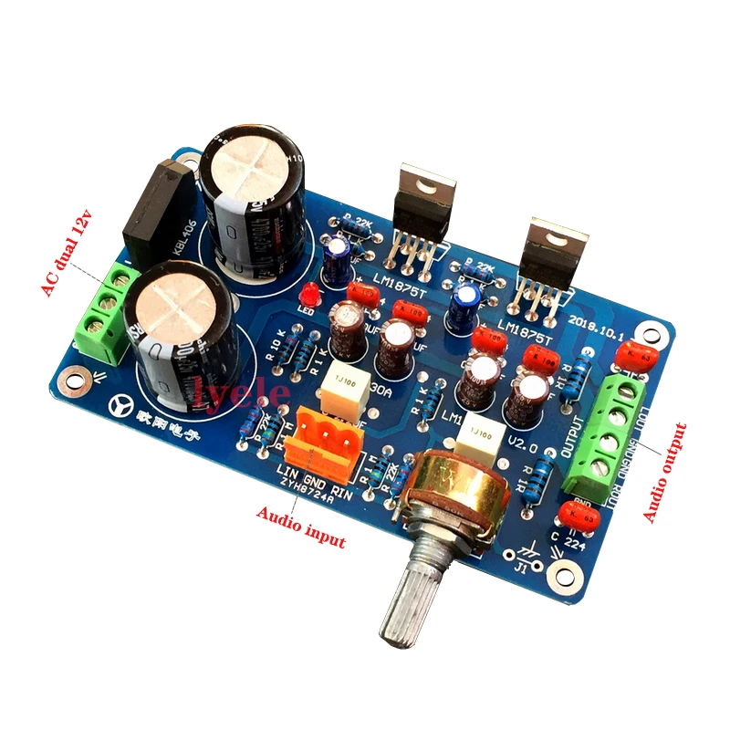 

Lyele TDA2030A audio amplifier board 18W+18w power amplifier board
