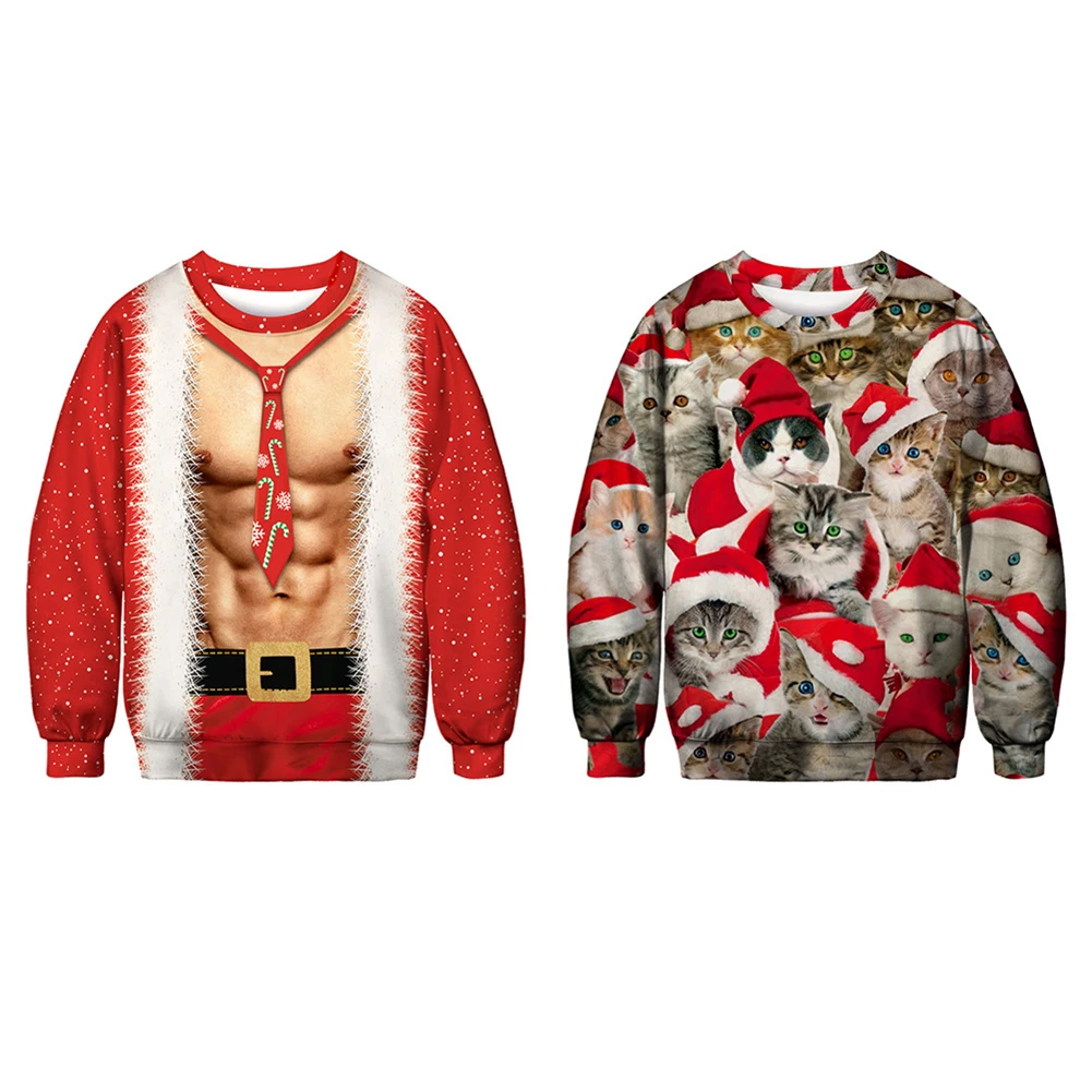Рождественский джемпер новый свитер с рисунком для мужчин женщин