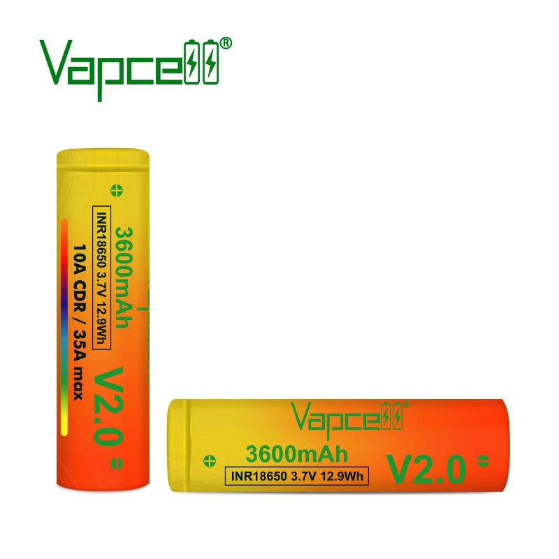 2pcs VAPCELL 18650 3600mAh 3.7V rechargeable HIGH POWER lithium battery continuous 35A vs keeppower smoke E-CIG IMR BATTERY | Электроника