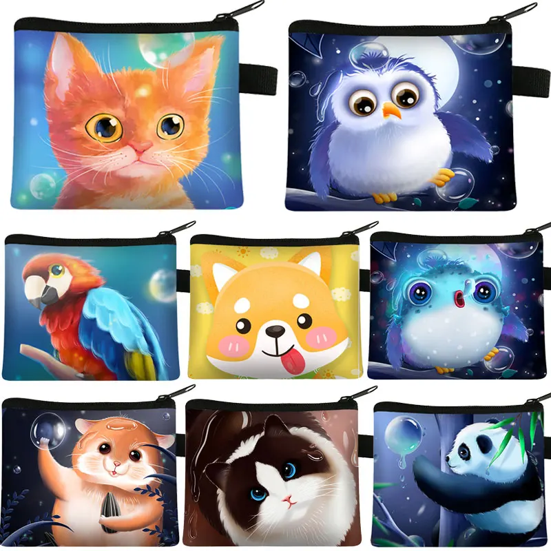 Lovely Parrot Frog Panda Coin Bag Small Animal Wallet Lady Purse Children Prize Package Bluetooth Earphone Bags Gift