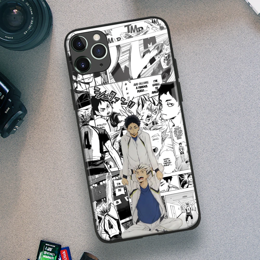 Kotaro Bokuto Keiji Akaashi Haikyuu! Мягкий стеклянный чехол из ТПУ для телефона IPhone SE 6s 7 8 Plus X Xr Xs
