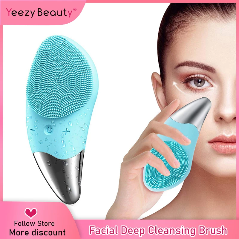 Силиконовая щетка для очищения лица Электрический очищающий массажер поры