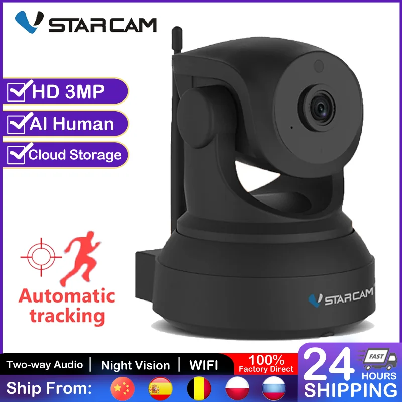 

Vstarcam C24S 3MP 1296P HD Security IP Camera Wifi Camera Human Auto Tracking IR Night Vision Video Network CCTV Security Camera