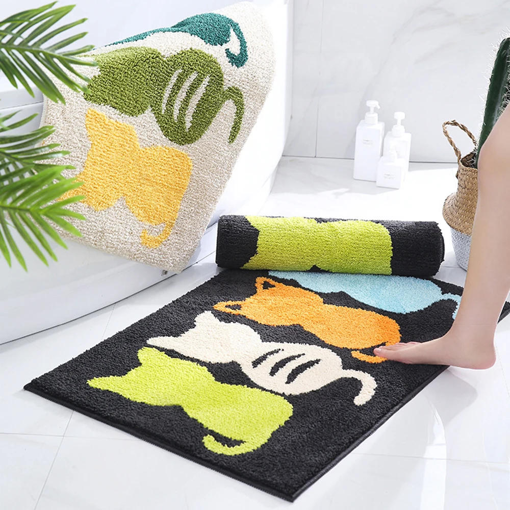 

40x60cm Animal Print Shaggy Area Rugs Anti-slip Bathroom Mats Cute Soft Plush Floor Carpet For Living Room Decoration Small Rug