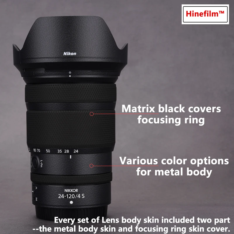 

Виниловые наклейки для Nikon NIKKOR Z 24-120 мм F4 S