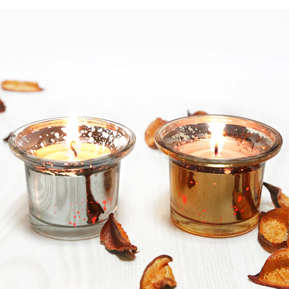 Держатели для свечей из ртутного стекла 4 0 см (набор 6)-держатели свадеб и