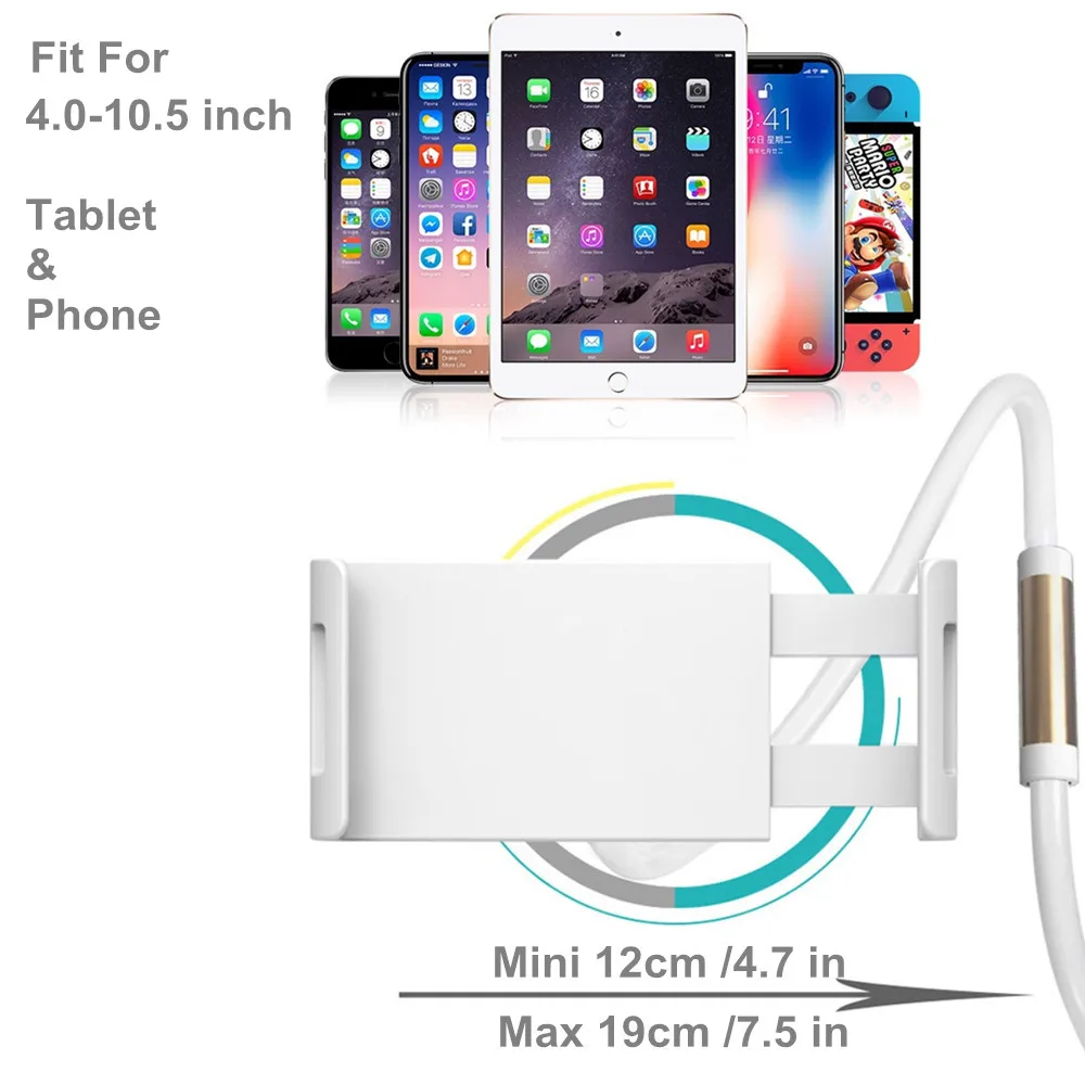 

Tablet Holder 130cm Long Arm Bed/Desktop Clip Bracket For iPad Desk Tablet Stands Support 4.0 inch To 10.6 inch Tablet Pc