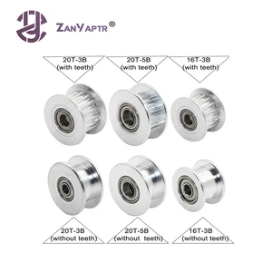 Шкив ГРМ GT2 20 и 16 с зубцами или без зубцов, зубчатый шкив, отверстие 5 мм и 3 мм для ремня GT2, ширина 6 мм для 3D-принтера