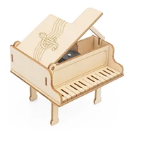 diy piano music box model kits toys for children wooden hand shake music box assembly model toy gifts home decoration collection
