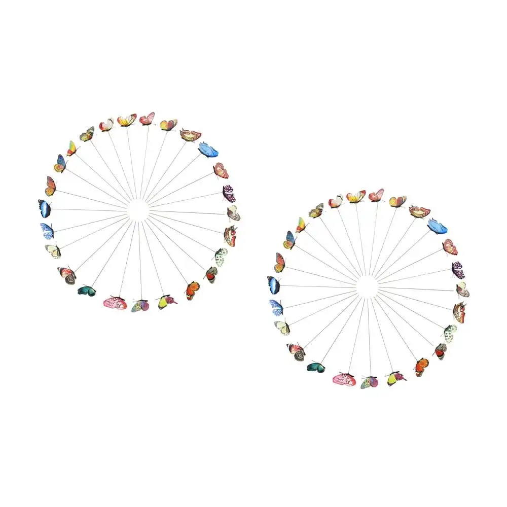 

50pcs 10cm Lawn Ornaments Flower Plant Decor Stick Luminous Butterfly Decor Outdoor Yard Fairy Garden Decoration