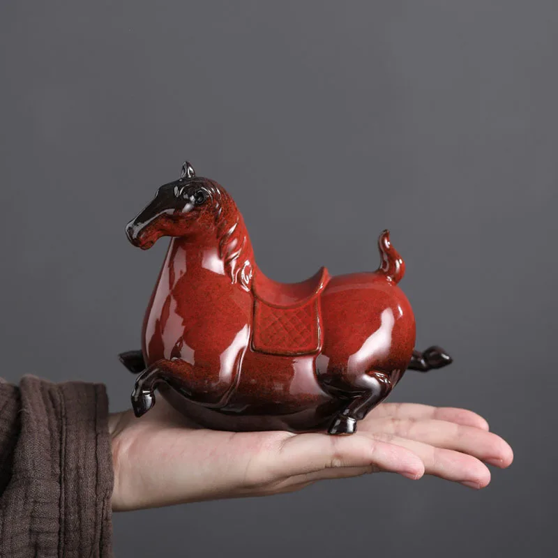 Китайская керамическая статуэтка Fat Horse современная настольная книжная полка
