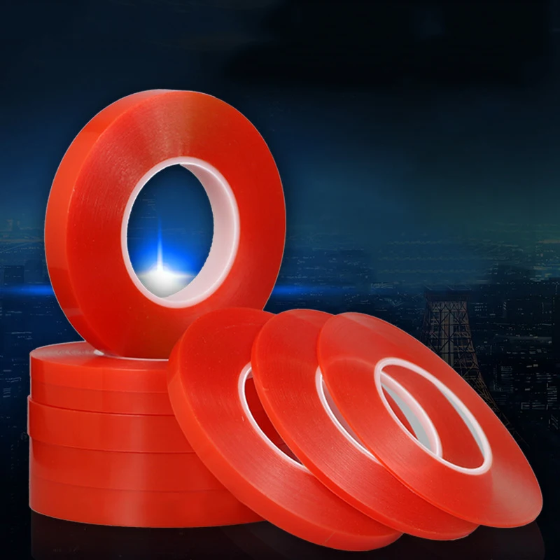 

Супер сильный высокое термостойкий двухсторонняя пленка Красная клейкая двухсторонняя прозрачная Бесшовные лента для телефона м J0S1