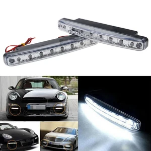 1 шт. авто светодиодный прочный авто светодиодный дневной ходовой светильник 8 светодиодный с объективом белый DC 12V 24V головной светильник лампа для парковки противотуманный светильник s