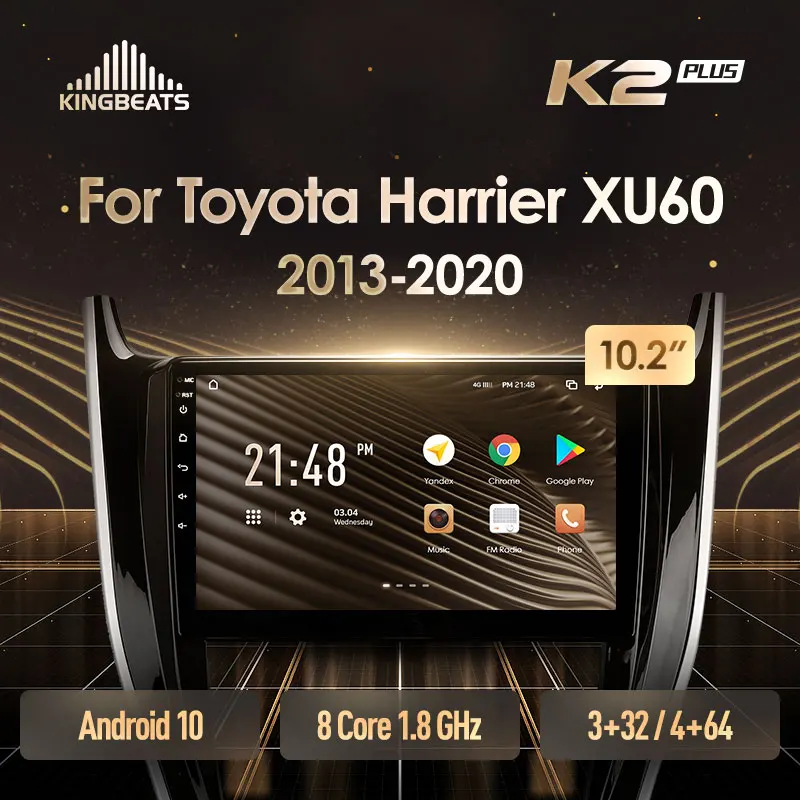 KingBeats штатное головное устройство For Toyota Harrier XU60 2013 2020 GPS Android 10 автомагнитола на